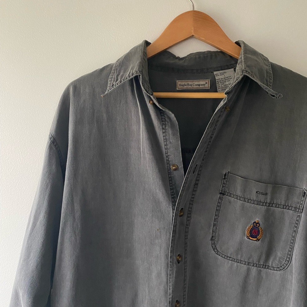 Vintage Bugle Boy Grey Button Down